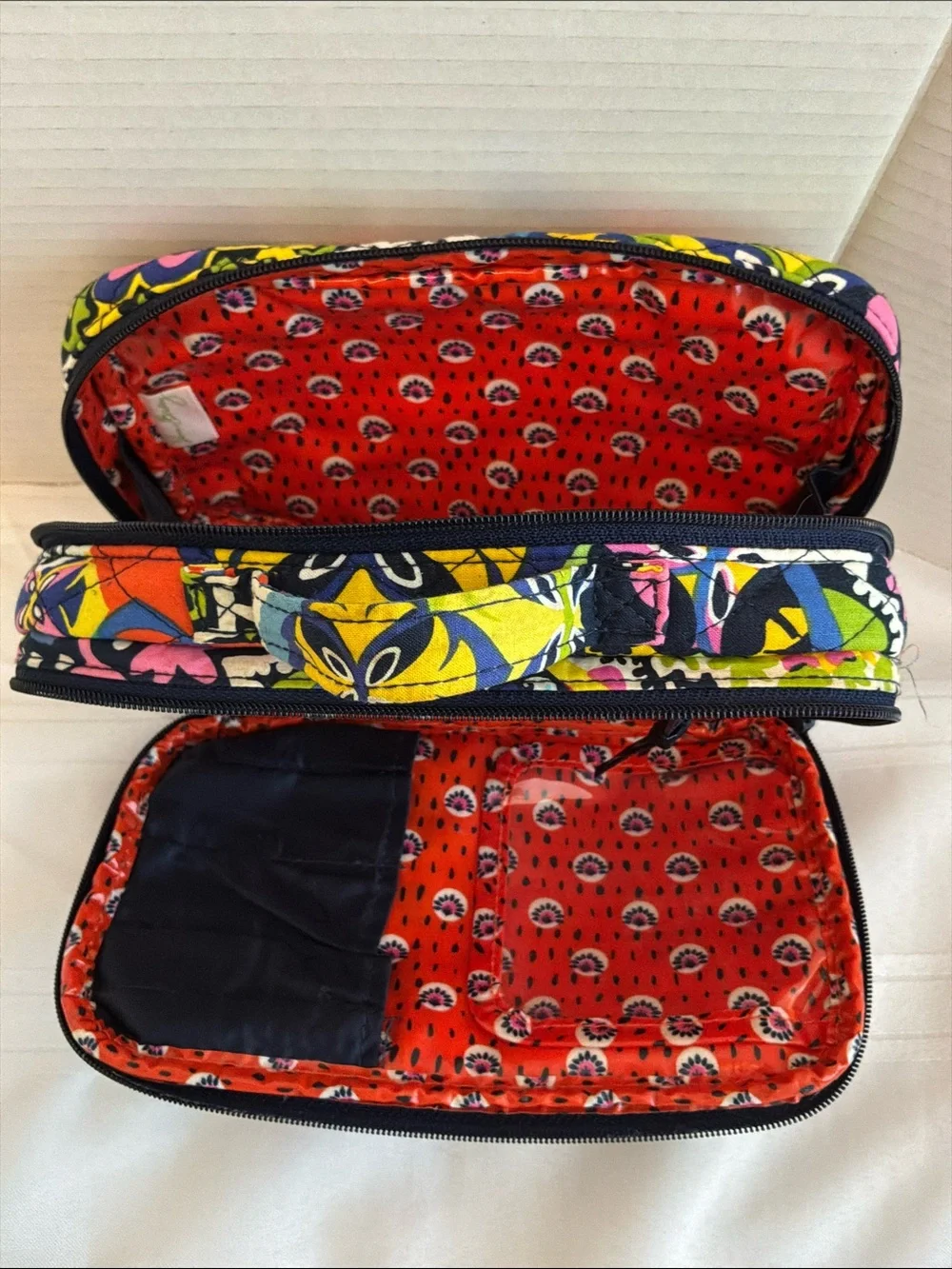 Vera Bradley Quilted Cosmetic Pouch Set in Multicolor Floral Print
